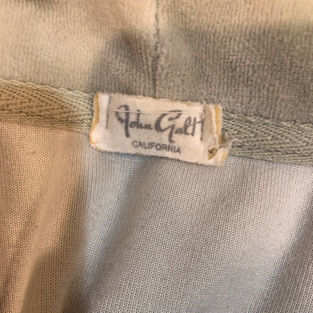 Brandy Melville Women's Sage Green Velour Zip-Up Hoodie - Picture 5 of 5